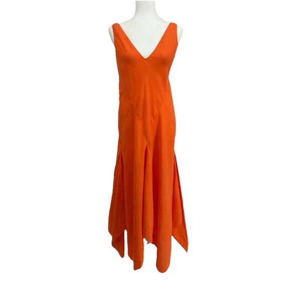 Ralph Lauren Purple Label Linen Asymmetrical Dress Handkerchief Gown Sundress S - Picture 3 of 16